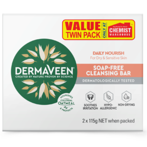 DERMAVEEN DAILY NOURISH SOAP-FREE CLEANSING BAR 2 x 115g